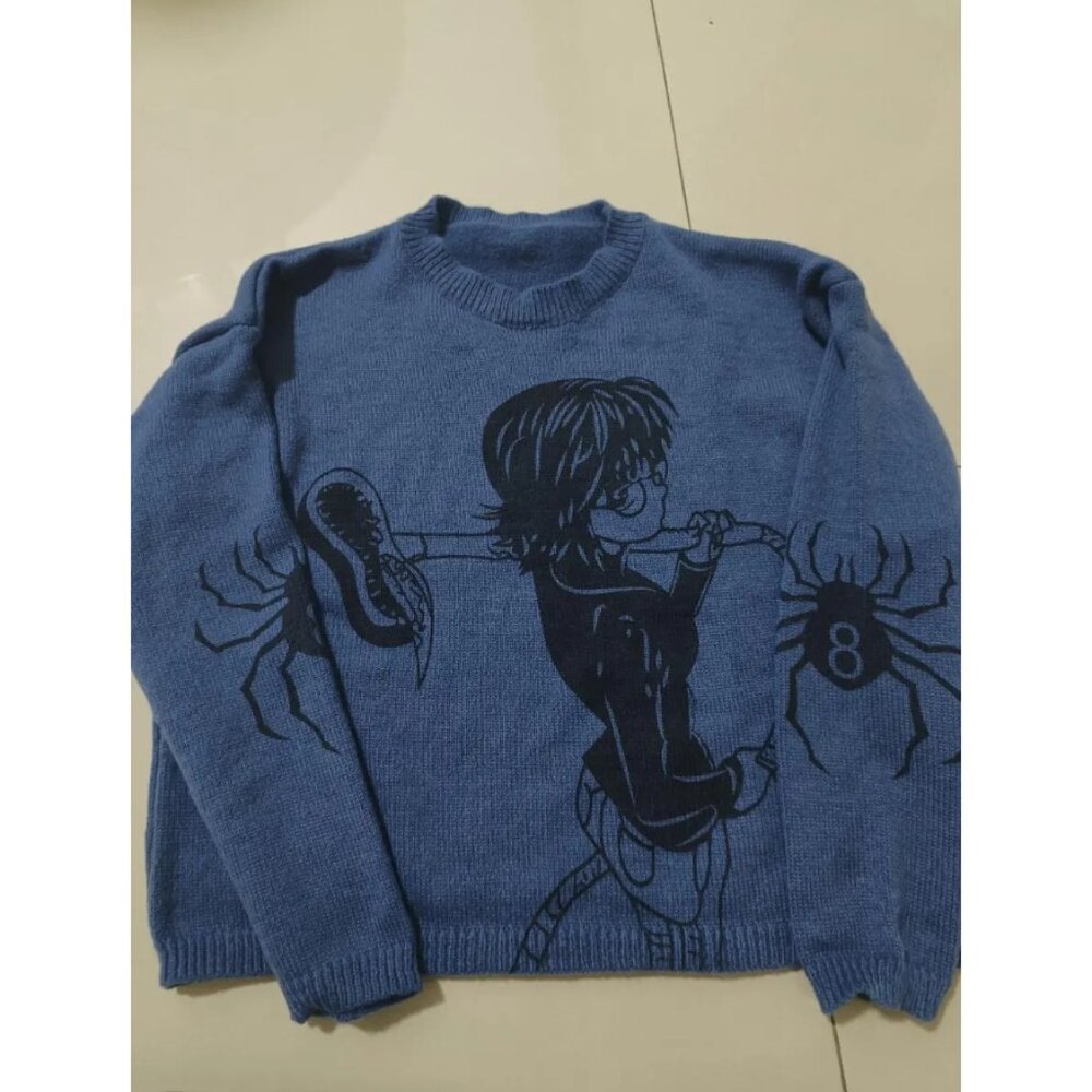 Cozy Cartoon Graphic Pullover Sweater – Fun & Stylish
